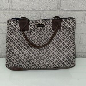 Tommy Hilfiger Women Small Brown Monogram Tote/ Handbag